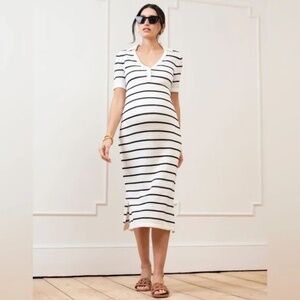 Seraphine crochet collared midi dress